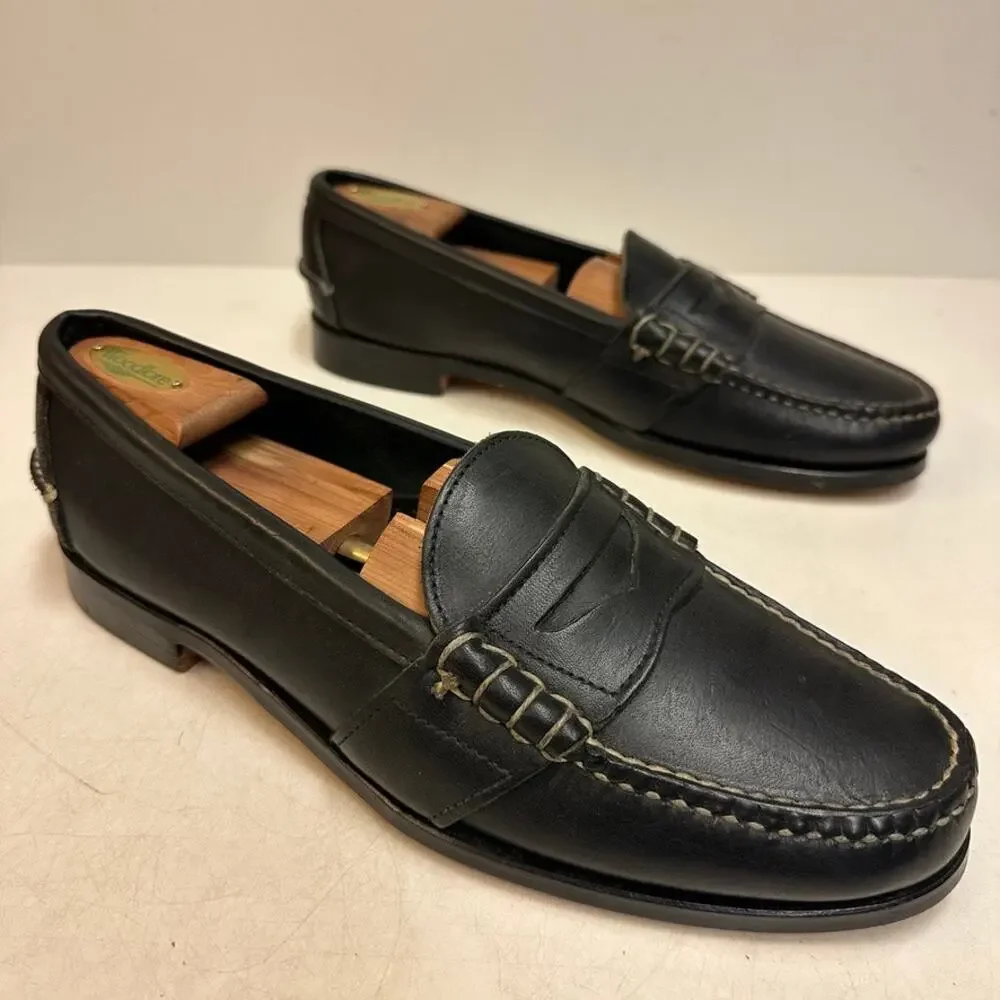 EUC Rancourt & Co. x FootJoy Beefroll Penny Loafer Black Edric Maine USA 11.5 D